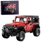 Mesiondy Off-Road Building Set   – 1,313 PCS Red Jeep Wrangler Style Model with Suspension & Large Tires – Independent Mechanical Series