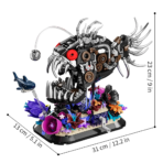 Mesiondy Mechanical Lantern Fish Building Set – 1,010 PCS Steampunk Deep Sea Model with Coral Base – 12.2 Inch Display for Collectors - Image 2