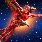 Mesiondy Fawkes Phoenix Building Set ¨C 938 PCS Red Mythical Bird with Gold Display Stand ¨C 17.2 Inch Wingspan Model for Collectors - Image 10