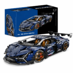 Mesiondy Lamborghini Revuelto Style Supercar Building Set ¨C 4,262 PCS 1:8 Scale Starry Blue Tech Model ¨C Static Collectible Display