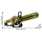 Mesiondy Motorized Chainsaw Building Set – 1,096 PCS Mechanical Saw with Rotating Chain & LED Light – 19.7 Inch Display Model for Collectors - Image 2