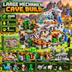 MESIONDY 2688PCS Mechanical Mountain Cave Building Block Set ¨C 4 Minifigures, 6 Animals, Minecart Track & Hidden Interactive Features - Image 8
