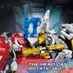Mesiondy Beast King 3,226 PCS Deformation Mecha Building Set ¨C 13.8 Inch Black & Yellow Armored Robot with Translucent Sword & Cannon ¨C Collectible Display Model - Image 7